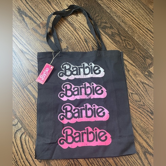 Barbie Handbags - BARBIE The Movie Black and Pink Canvas Reusable Tote Bag Primark Exclusive NWT